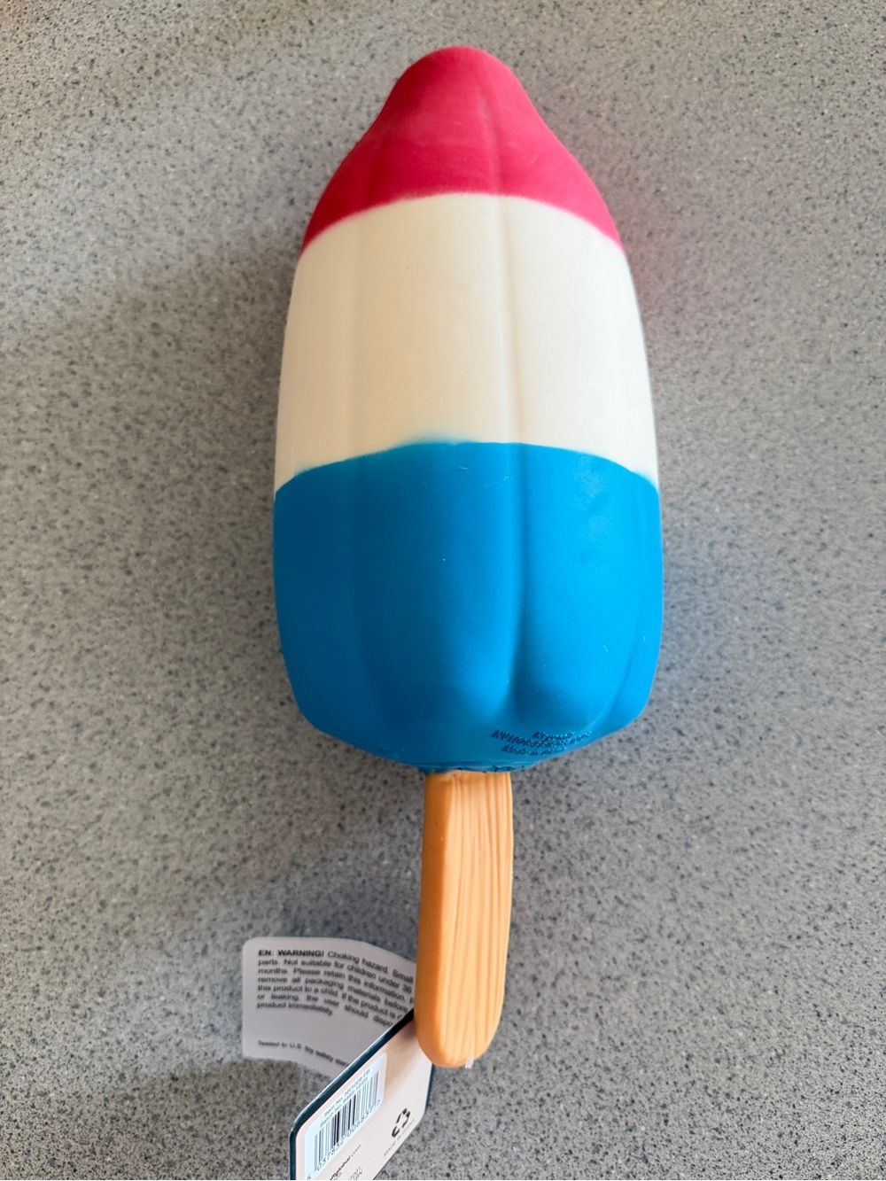 12" Keycraft Jumbo Squish Rocket Pop Squishy Stress Relief Toy Blue/White/Blue